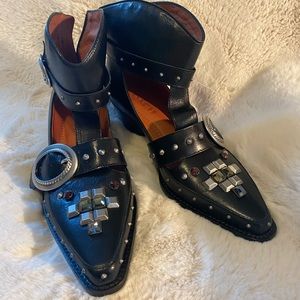 NWOT- Coach Black Studded Western Cutout Creeper Booties- Sz. 9
